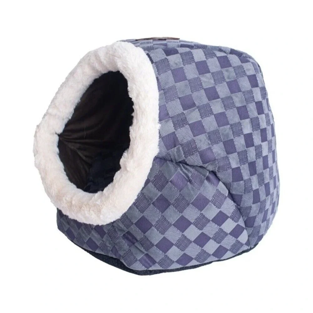 Armarkat‎ Cuddle Cave Dog Cat Pet Bed Purple Checkered Small